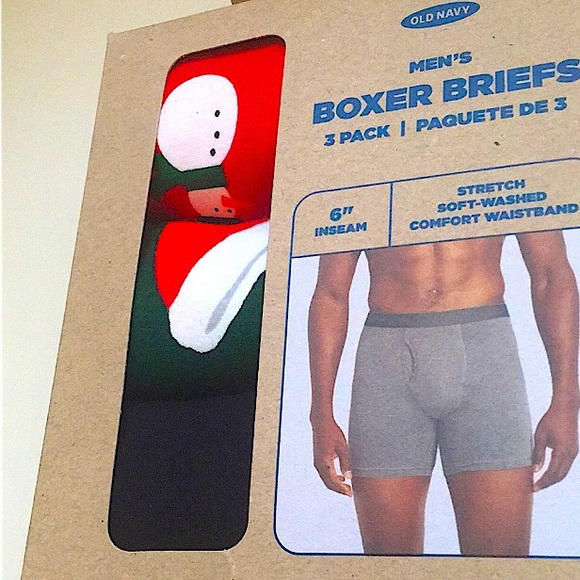 Old Navy Boxer Briefs Set of 3 pairs of Men’s Santa Christmas Underwear XL NWT - Picture 2 of 7